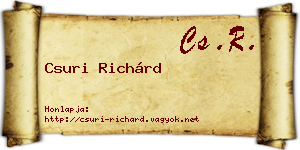 Csuri Richárd névjegykártya